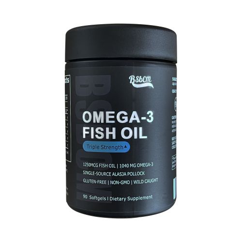 Triple Strength Omega 3 Fish Oil  Burpless Fish Oil Supplement W EPA & DHA Fatty Acids From Single-Source Wild Alaska Pollock 90 Count
